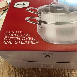 Panini Stainless Steel Dutch Oven and Steamer - Silver